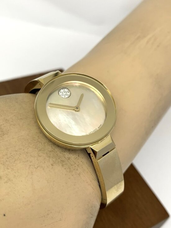 Movado Women\'s Watch 3600938 Bold Swiss Quartz Mother of Pearl Dial Gold Bangle main image 9